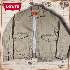 Levi’s Tan Denim Trucker Jacket Men’s XL Beige 90s Y2K Vintage Style